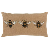 Tan Honeybees Trio Deocrative Lumbar Pillow - Homeroots - Flyclothing LLC