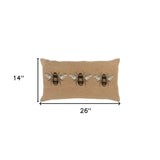 Tan Honeybees Trio Deocrative Lumbar Pillow - Homeroots - Flyclothing LLC