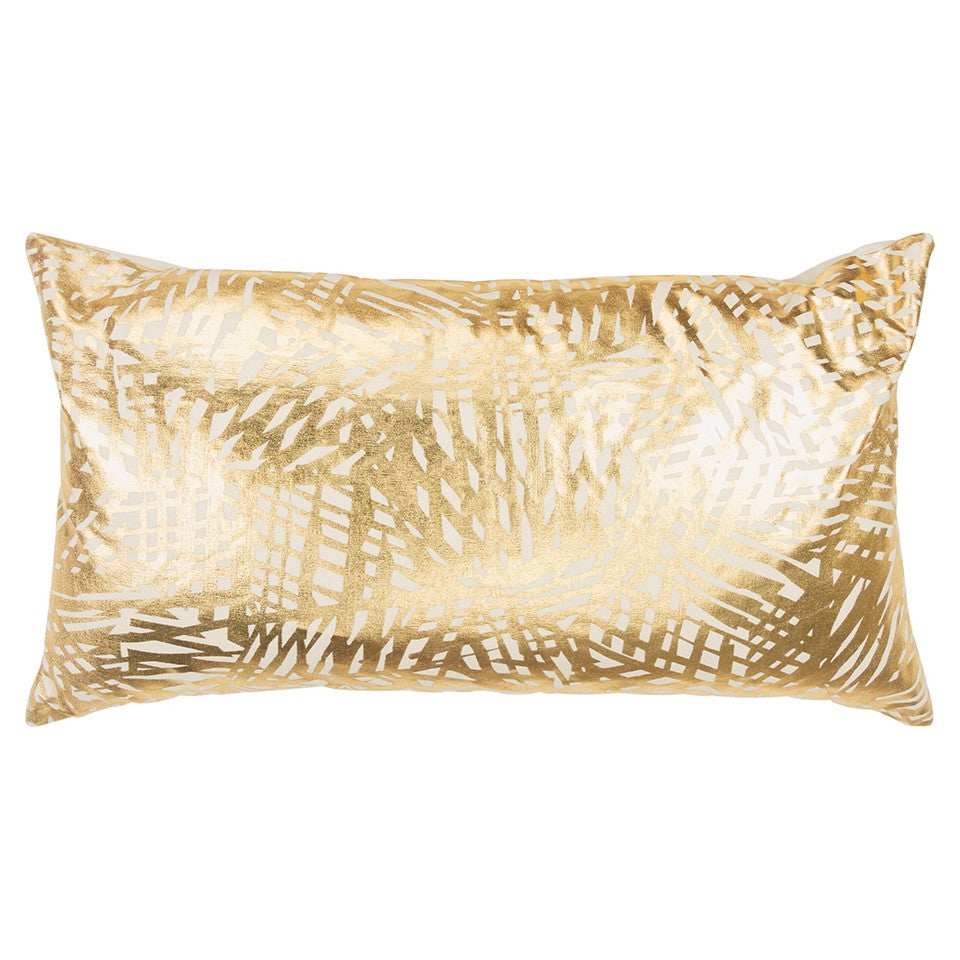 Gold Foil Etched Pattern Lumbar Pillow - Homeroots - Flyclothing LLC