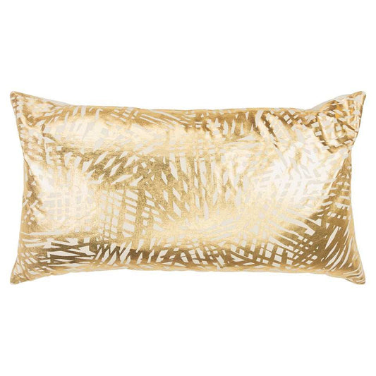 Gold Foil Etched Pattern Lumbar Pillow - Homeroots - Flyclothing LLC