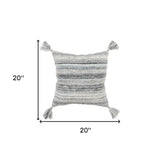 Set of Two 20" X 20" Gray Indoor Outdoor Throw Pillow Cover & Insert - Homeroots