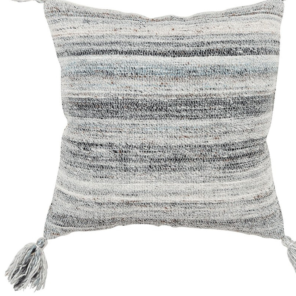 Set of Two 20" X 20" Gray Indoor Outdoor Throw Pillow Cover & Insert - Homeroots