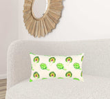 Lemon Green Artichoke Embroidered Lumbar Pillow - Homeroots - Flyclothing LLC