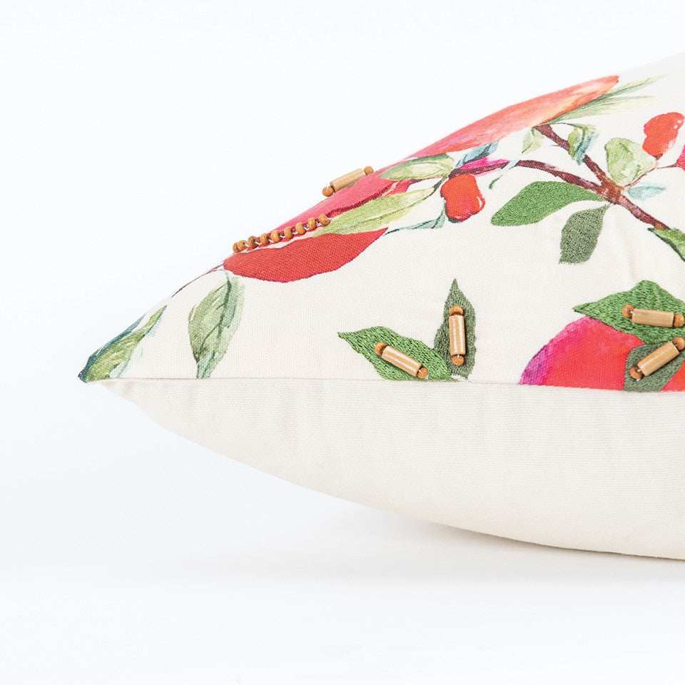 Red White Pomegranates Decorative Throw Pillow - Homeroots - Flyclothing LLC