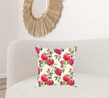 Red White Pomegranates Decorative Throw Pillow - Homeroots - Flyclothing LLC