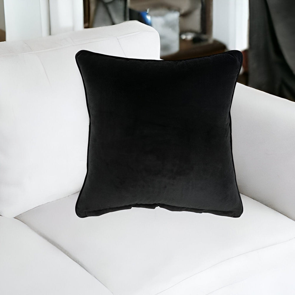 20" Black Cotton Throw Pillow - Homeroots - Flyclothing LLC