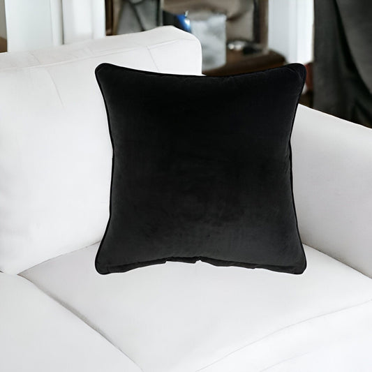 20" Black Cotton Throw Pillow - Homeroots