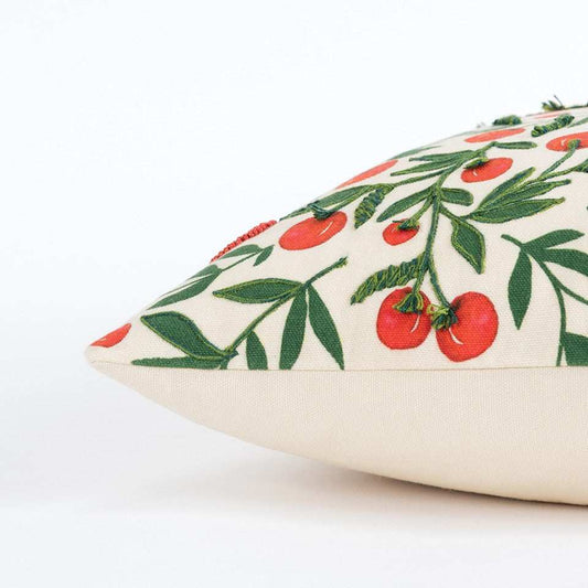 Red Green Cherry Tree Printed Lumbar Pillow - Homeroots - Flyclothing LLC