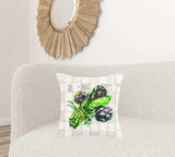 White Green Artichoke Waffled Throw Pillow - Homeroots - Flyclothing LLC