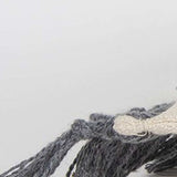 Gray Braided Stripe Macrame Fringe Lumbar Pillow - Homeroots - Flyclothing LLC