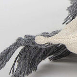 Gray Braided Stripe Macrame Fringe Lumbar Pillow - Homeroots - Flyclothing LLC