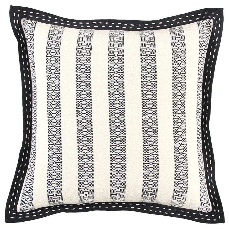 Black Ivory Alternate Striped Throw Pillow - Homeroots - Flyclothing LLC