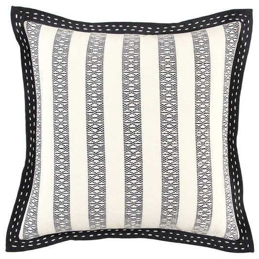 Black Ivory Alternate Striped Throw Pillow - Homeroots - Flyclothing LLC