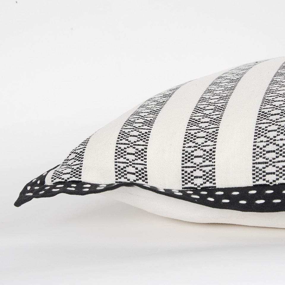 Black Ivory Alternate Striped Throw Pillow - Homeroots - Flyclothing LLC