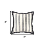 Black Ivory Alternate Striped Throw Pillow - Homeroots - Flyclothing LLC