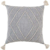Gray White Diamond Kantha Stitched Throw Pillow - Homeroots - Flyclothing LLC
