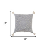 Gray White Diamond Kantha Stitched Throw Pillow - Homeroots - Flyclothing LLC