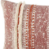 Brown Beige textural Bands Lumbar Pillow - Homeroots - Flyclothing LLC