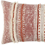 Brown Beige textural Bands Lumbar Pillow - Homeroots - Flyclothing LLC