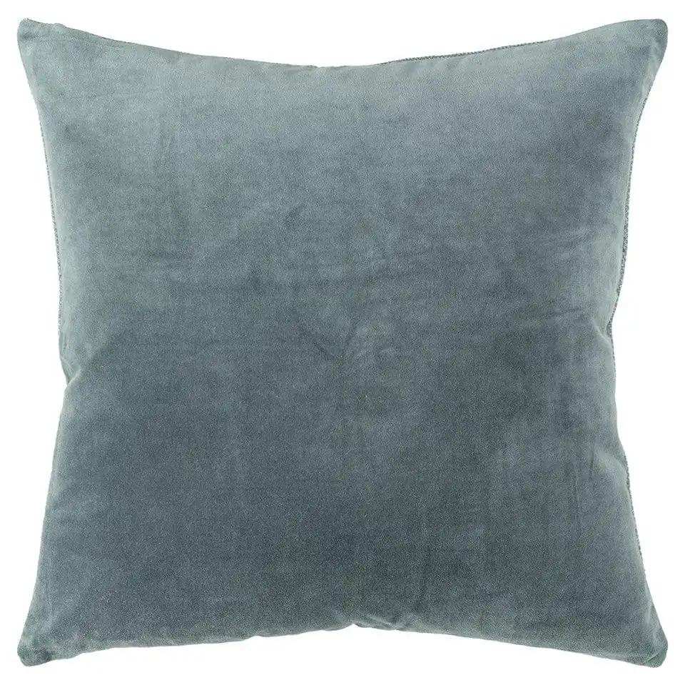 Teal Solid Reversible Cotton Velvet Throw Pillow - Homeroots - Flyclothing LLC