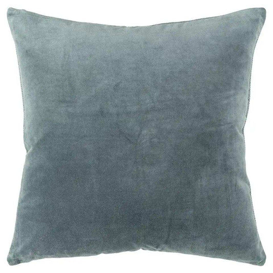 Teal Solid Reversible Cotton Velvet Throw Pillow - Homeroots - Flyclothing LLC