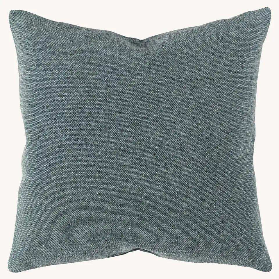 Teal Solid Reversible Cotton Velvet Throw Pillow - Homeroots - Flyclothing LLC