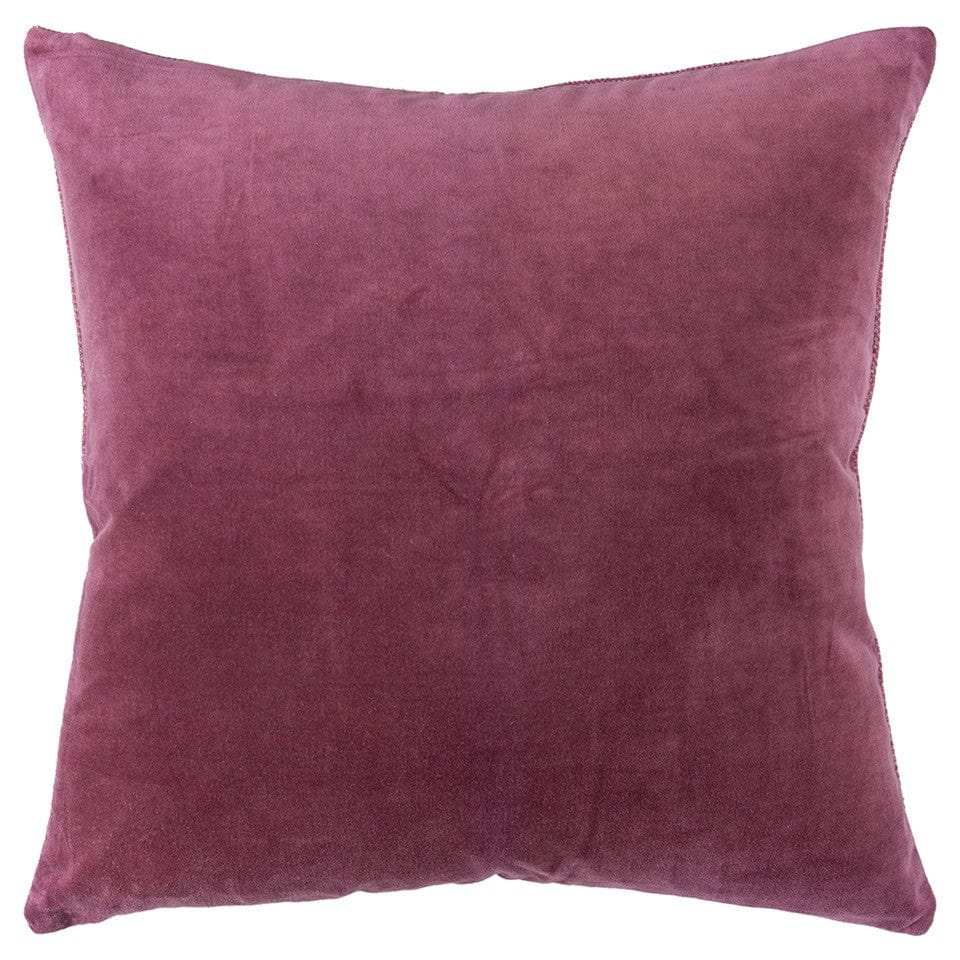 Berry Solid Reversible Cotton Velvet Throw Pillow - Homeroots - Flyclothing LLC