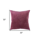 Berry Solid Reversible Cotton Velvet Throw Pillow - Homeroots - Flyclothing LLC