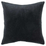 Black Solid Reversible Cotton Velvet Throw Pillow - Homeroots - Flyclothing LLC