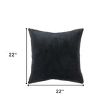 Black Solid Reversible Cotton Velvet Throw Pillow - Homeroots - Flyclothing LLC