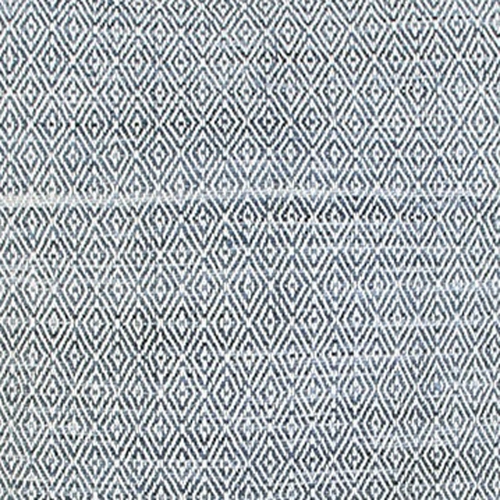 20" Blue and Ivory Herringbone Cotton Throw Pillow With Tassels - Homeroots - Flyclothing LLC