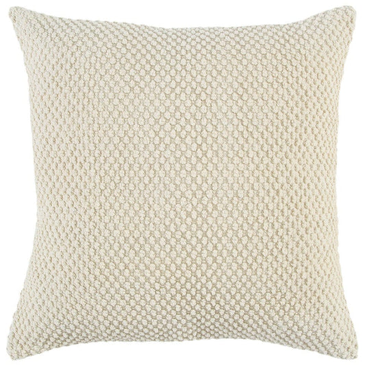 20" Natural Beige Nubby Textured Modern Throw Pillow - Homeroots