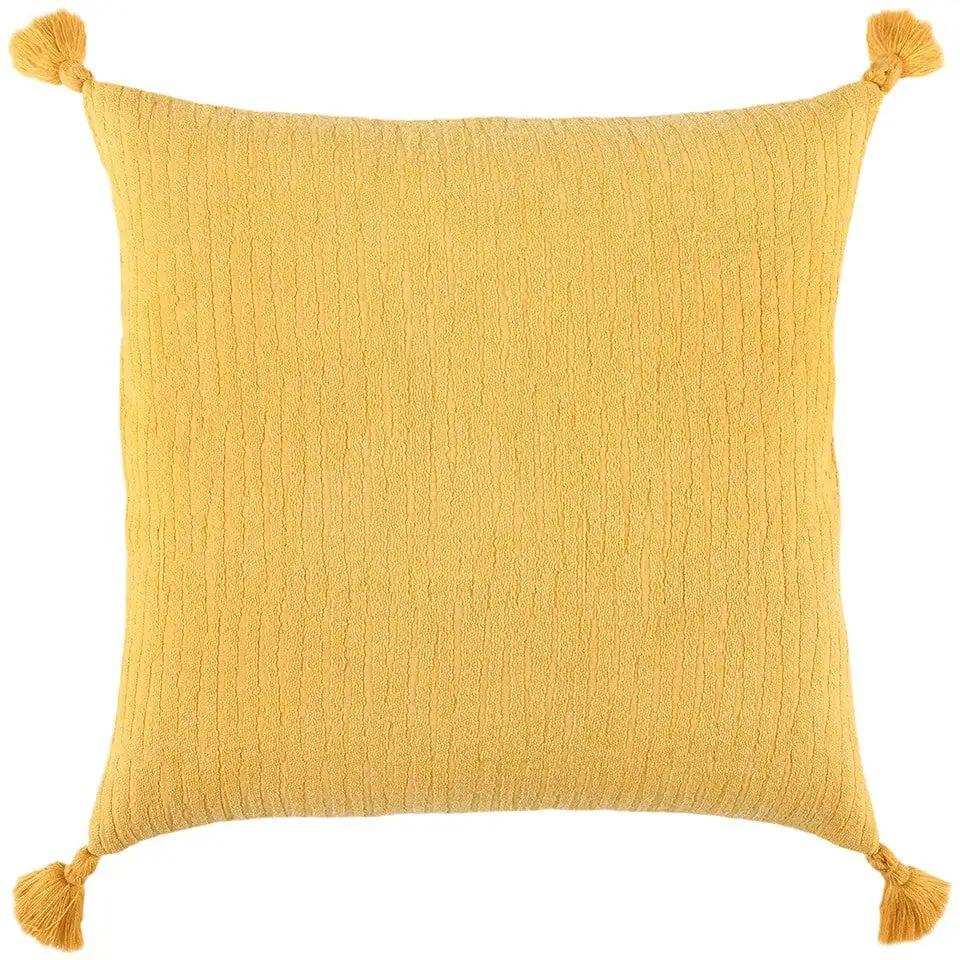 Gold Solid Tonal Abstract Stripe Throw Pillow - Homeroots - Flyclothing LLC