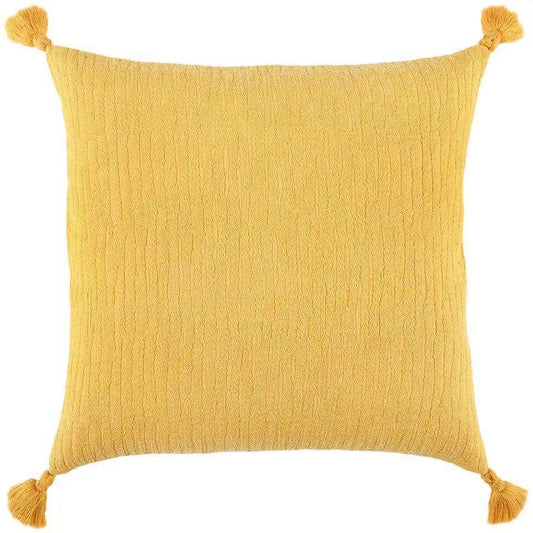 Gold Solid Tonal Abstract Stripe Throw Pillow - Homeroots - Flyclothing LLC