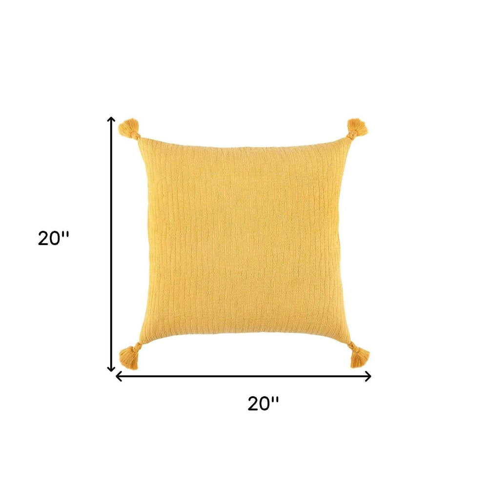 Gold Solid Tonal Abstract Stripe Throw Pillow - Homeroots - Flyclothing LLC