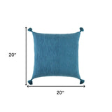 Teal Solid Tonal Abstract Stripe Throw Pillow - Homeroots - Flyclothing LLC