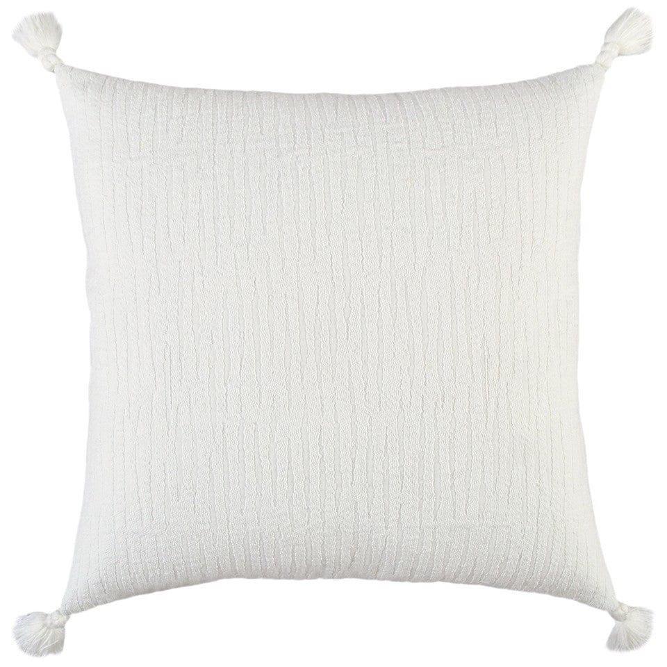 20" White Tonal Abstract Stripe Throw Pillow - Homeroots - Flyclothing LLC