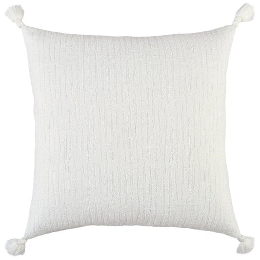 20" White Tonal Abstract Stripe Throw Pillow - Homeroots