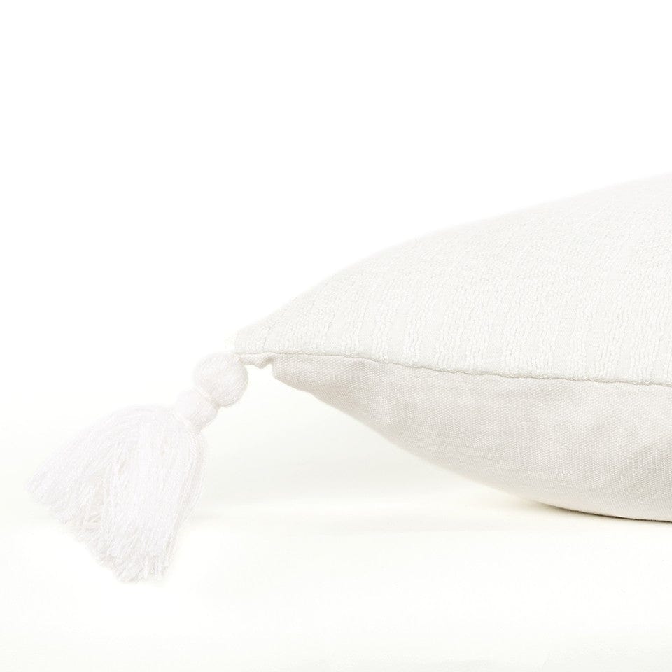 20" White Tonal Abstract Stripe Throw Pillow - Homeroots - Flyclothing LLC