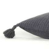 Black Solid Tonal Abstract Stripe Throw Pillow - Homeroots - Flyclothing LLC