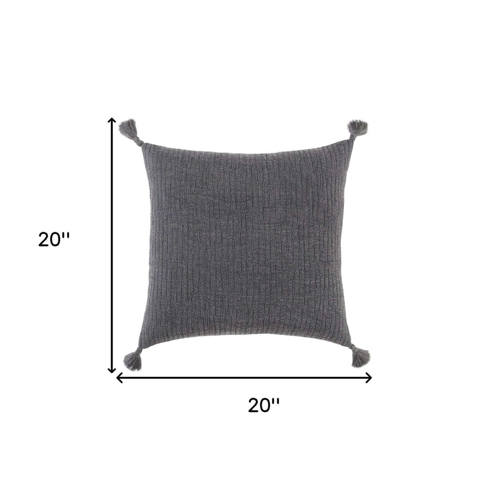 Black Solid Tonal Abstract Stripe Throw Pillow - Homeroots - Flyclothing LLC