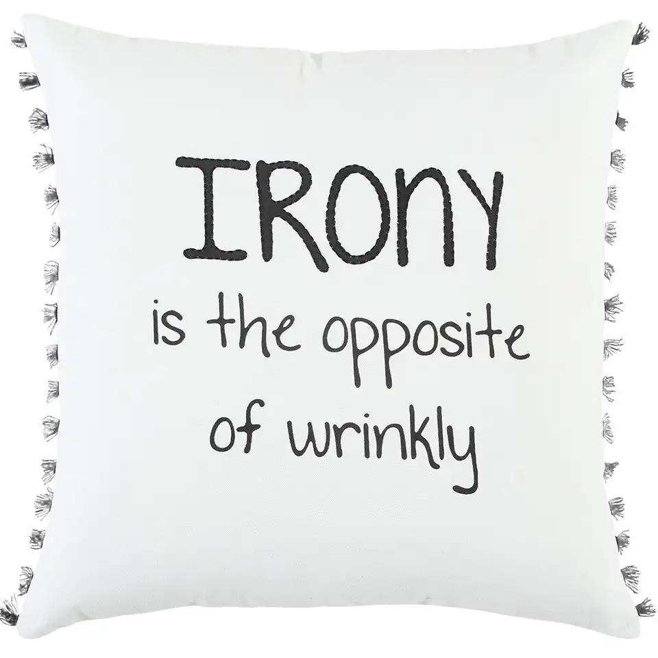 Black and White Irony Fun Message Throw Pillow - Homeroots - Flyclothing LLC