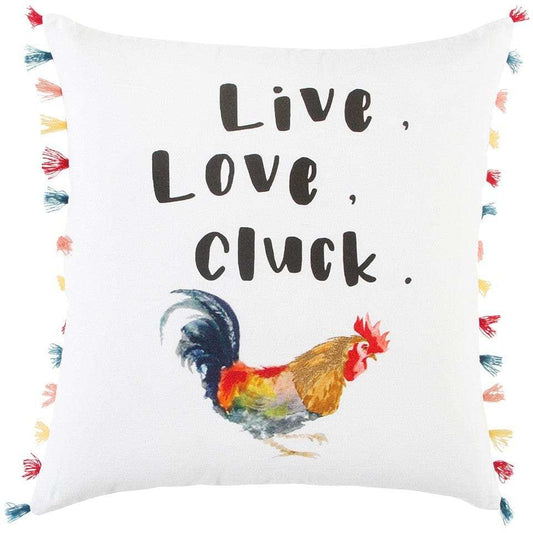 White Chicken Love Modern Throw Pillow - Homeroots - Flyclothing LLC