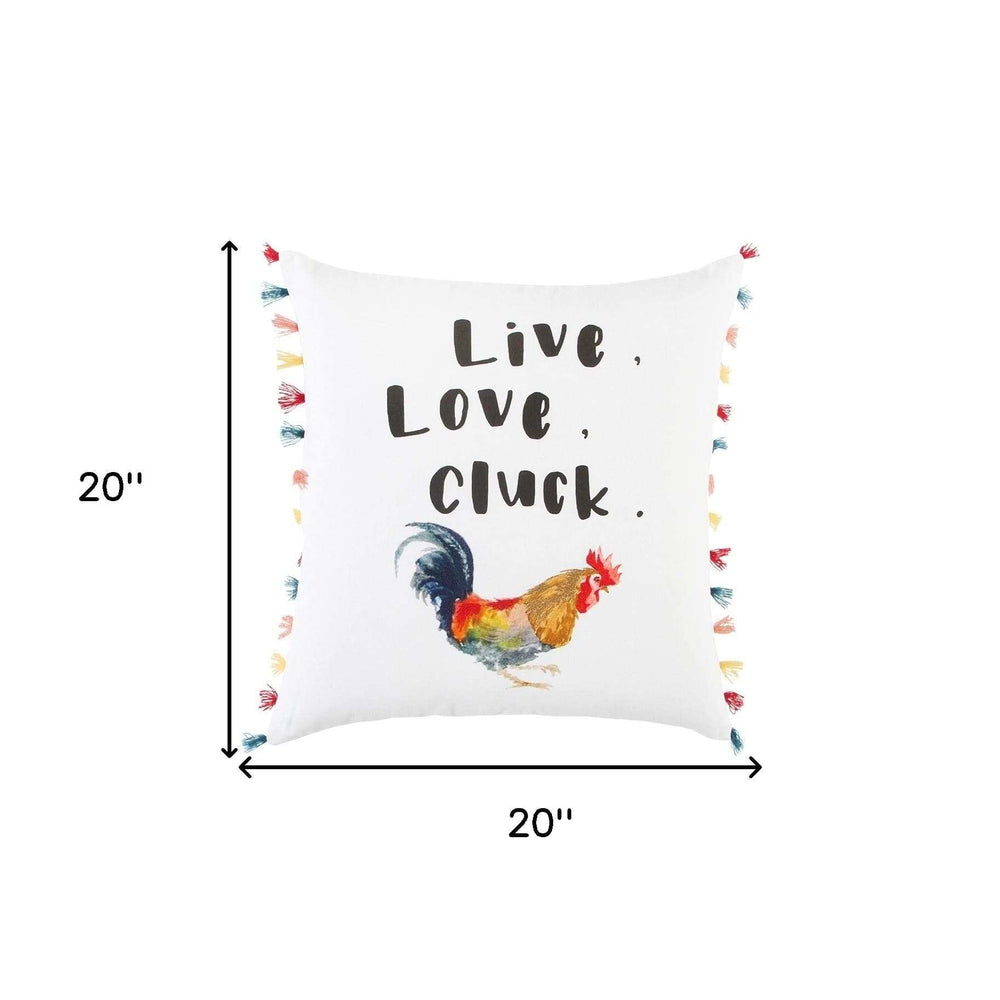 White Chicken Love Modern Throw Pillow - Homeroots - Flyclothing LLC