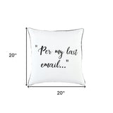 white 20" x 20" Poly Filled Pillow - Homeroots - Flyclothing LLC