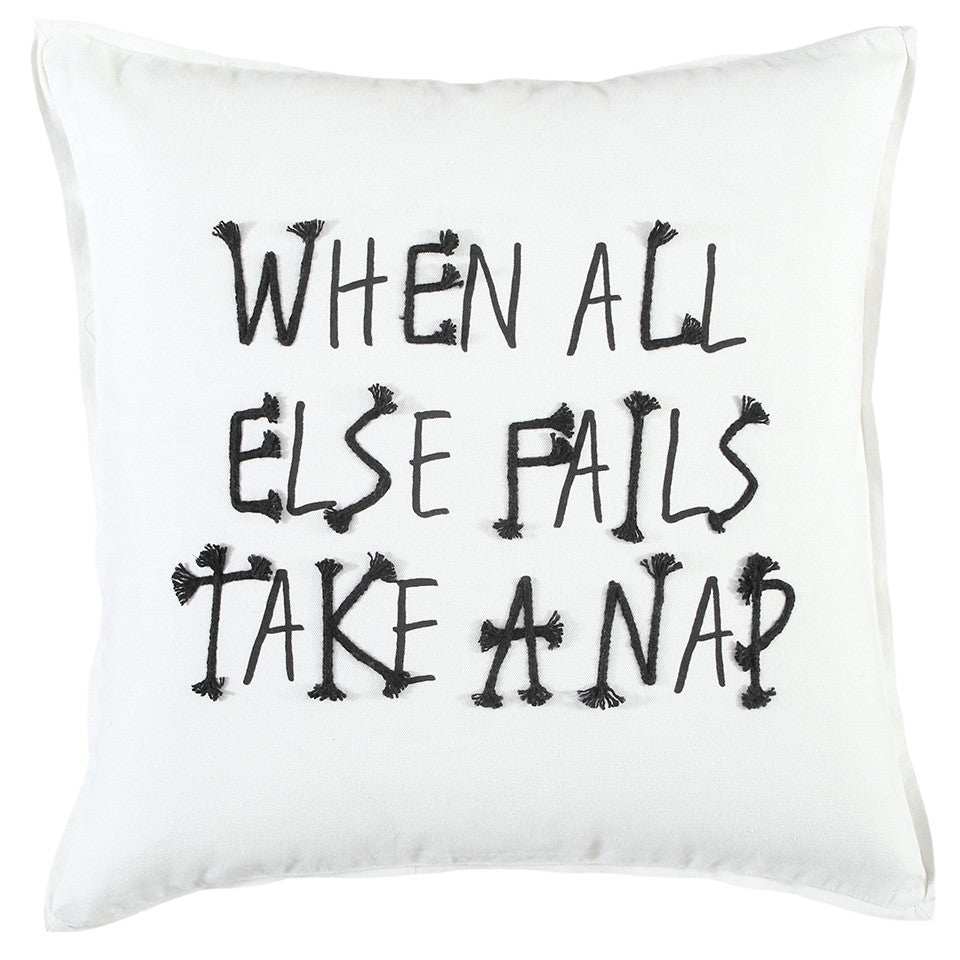 Black and White Take A Nap Throw Pillow - Homeroots - Flyclothing LLC