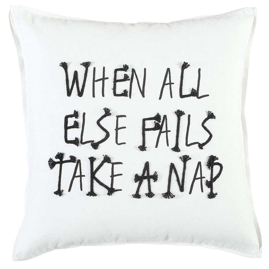 Black and White Take A Nap Throw Pillow - Homeroots - Flyclothing LLC