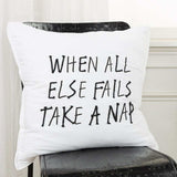 Black and White Take A Nap Throw Pillow - Homeroots - Flyclothing LLC