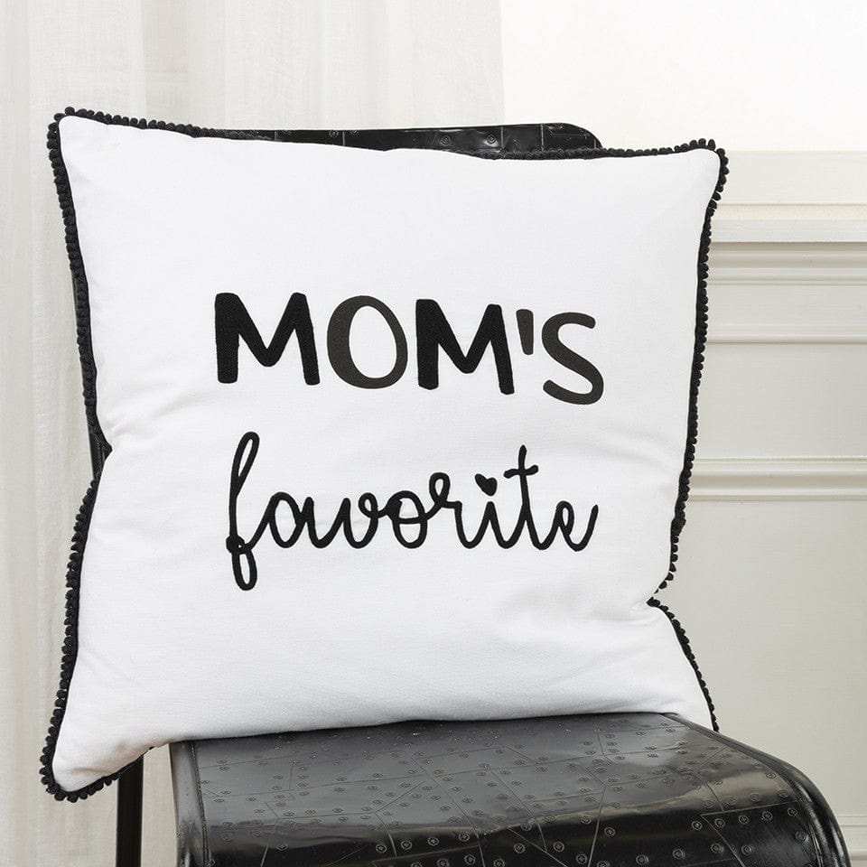 Black and White Moms Favorite Modern Throw Pillow - Homeroots - Flyclothing LLC