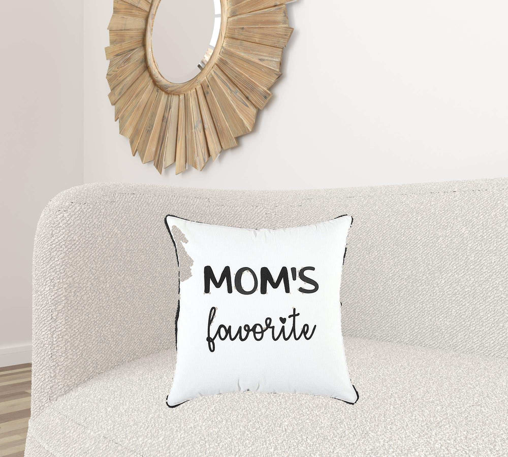 Black and White Moms Favorite Modern Throw Pillow - Homeroots - Flyclothing LLC